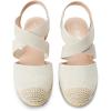 DREAM PAIRS Womens Close Toe Espadrilles Platform Slip on Elastic Criss Cross Straps Dressy Wedges Sandals(Beige)