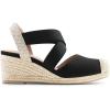 DREAM PAIRS Womens Close Toe Espadrilles Platform Slip on Elastic Criss Cross Straps Dressy Wedges Sandals(Black/Beige)