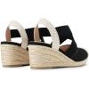 DREAM PAIRS Womens Close Toe Espadrilles Platform Slip on Elastic Criss Cross Straps Dressy Wedges Sandals(Black/Beige)