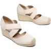DREAM PAIRS Womens Close Toe Espadrilles Platform Slip on Elastic Criss Cross Straps Dressy Wedges Sandals(Linen)