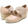 DREAM PAIRS Womens Close Toe Espadrilles Platform Slip on Elastic Criss Cross Straps Dressy Wedges Sandals(Nude)