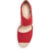 DREAM PAIRS Womens Close Toe Espadrilles Platform Slip on Elastic Criss Cross Straps Dressy Wedges Sandals(Red)