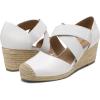 DREAM PAIRS Womens Close Toe Espadrilles Platform Slip on Elastic Criss Cross Straps Dressy Wedges Sandals(White)