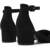 DREAM PAIRS Women’s Closed Round Toe Low Block Heels Ankle Strap Chunky Heel Pumps Dress Wedding Office Party Shoes(Black-suede)