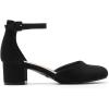 DREAM PAIRS Women’s Closed Round Toe Low Block Heels Ankle Strap Chunky Heel Pumps Dress Wedding Office Party Shoes(Black-suede)
