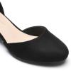 DREAM PAIRS Women’s Closed Round Toe Low Block Heels Ankle Strap Chunky Heel Pumps Dress Wedding Office Party Shoes(Black-suede)