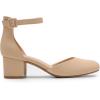 DREAM PAIRS Women’s Closed Round Toe Low Block Heels Ankle Strap Chunky Heel Pumps Dress Wedding Office Party Shoes(Nude)