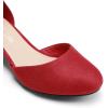 DREAM PAIRS Women’s Closed Round Toe Low Block Heels Ankle Strap Chunky Heel Pumps Dress Wedding Office Party Shoes(Red)