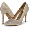 DREAM PAIRS Women’s Closed Toe High Heels Dress Pointed Toe Wedding Pump Shoes(Gold/Glitter)