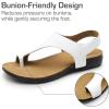 DREAM PAIRS Women’s Comfortable Cork Footbed Arch Support Sandals Casual to Dressy Thong Walking Flat Sandals for Summer(White)