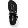 DREAM PAIRS Women’s Comfortable Dressy Flat Sandals Rhinestone Elastic T-Strap Thong Sandals for Summer Beach(Black)