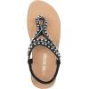 DREAM PAIRS Women’s Comfortable Dressy Flat Sandals Rhinestone Elastic T-Strap Thong Sandals for Summer Beach(Black/Brown-nubuck)