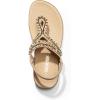 DREAM PAIRS Women’s Comfortable Dressy Flat Sandals Rhinestone Elastic T-Strap Thong Sandals for Summer Beach(Nude)