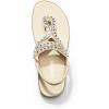DREAM PAIRS Women’s Comfortable Dressy Flat Sandals Rhinestone Elastic T-Strap Thong Sandals for Summer Beach(White)