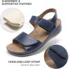 DREAM PAIRS Women’s Comfortable Dressy Flats Sandals Open Toe One Band Casual Walking Sandals for Summer(Navy)