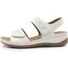 DREAM PAIRS Women’s Comfortable Dressy Flats Sandals Open Toe One Band Casual Walking Sandals for Summer(White)