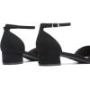 DREAM PAIRS Women’s Dress Shoes Low Heel Pumps Closed Pointed Toe Comfort Casual D’Orsay Flats Ankle Strap(Black-nubuck)