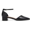 DREAM PAIRS Women’s Dress Shoes Low Heel Pumps Closed Pointed Toe Comfort Casual D’Orsay Flats Ankle Strap(Black-pu)