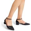 DREAM PAIRS Women’s Dress Shoes Low Heel Pumps Closed Pointed Toe Comfort Casual D’Orsay Flats Ankle Strap(Black-pu)