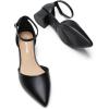 DREAM PAIRS Women’s Dress Shoes Low Heel Pumps Closed Pointed Toe Comfort Casual D’Orsay Flats Ankle Strap(Black-pu)
