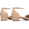 DREAM PAIRS Women’s Dress Shoes Low Heel Pumps Closed Pointed Toe Comfort Casual D’Orsay Flats Ankle Strap(Nude)