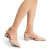 DREAM PAIRS Women’s Dress Shoes Low Heel Pumps Closed Pointed Toe Comfort Casual D’Orsay Flats Ankle Strap(Nude)