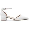 DREAM PAIRS Women’s Dress Shoes Low Heel Pumps Closed Pointed Toe Comfort Casual D’Orsay Flats Ankle Strap(White)