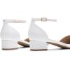 DREAM PAIRS Women’s Dress Shoes Low Heel Pumps Closed Pointed Toe Comfort Casual D’Orsay Flats Ankle Strap(White)