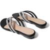 DREAM PAIRS Women’s Fashion Rhinestones Design Slides Sandals Dress Daily Flat Sandals for Summer(Black)