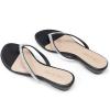 DREAM PAIRS Women’s Fashion Rhinestones Design Slides Sandals Dress Daily Flat Sandals for Summer(Black Glitter)