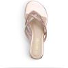 DREAM PAIRS Women’s Fashion Rhinestones Design Slides Sandals Dress Daily Flat Sandals for Summer(Champagne/Gold-pu)