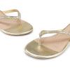 DREAM PAIRS Women’s Fashion Rhinestones Design Slides Sandals Dress Daily Flat Sandals for Summer(Gold Glitter)
