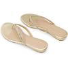 DREAM PAIRS Women’s Fashion Rhinestones Design Slides Sandals Dress Daily Flat Sandals for Summer(Gold Glitter)