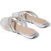 DREAM PAIRS Women’s Fashion Rhinestones Design Slides Sandals Dress Daily Flat Sandals for Summer(Silver)