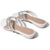 DREAM PAIRS Women’s Fashion Rhinestones Design Slides Sandals Dress Daily Flat Sandals for Summer(White)