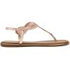 DREAM PAIRS Women’s Flat Sandals Dressy Summer Stappy Comfortable Ankle Elastic T-Strap Beach Thong Sandals(Rose Gold-metallic)