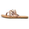 DREAM PAIRS Women’s Flip Flops Round Toe Multi Strap lightweight Summer Beach Flat Casual Thong Sandals(Rose Gold)