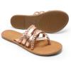 DREAM PAIRS Women’s Flip Flops Round Toe Multi Strap lightweight Summer Beach Flat Casual Thong Sandals(Rose Gold)