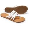 DREAM PAIRS Women’s Flip Flops Round Toe Multi Strap lightweight Summer Beach Flat Casual Thong Sandals(White)