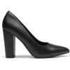 DREAM PAIRS Women’s High Chunky Block Heels Closed Pointed Toe Slip on Women Pumps Wedding Party Work Comfortable Dress Shoes for Women(Black-pu)