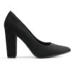 DREAM PAIRS Women’s High Chunky Block Heels Closed Pointed Toe Slip on Women Pumps Wedding Party Work Comfortable Dress Shoes for Women(Black-suede)