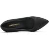 DREAM PAIRS Women’s High Chunky Block Heels Closed Pointed Toe Slip on Women Pumps Wedding Party Work Comfortable Dress Shoes for Women(Black-suede)
