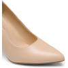 DREAM PAIRS Women’s High Chunky Block Heels Closed Pointed Toe Slip on Women Pumps Wedding Party Work Comfortable Dress Shoes for Women(Nude)