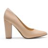 DREAM PAIRS Women’s High Chunky Block Heels Closed Pointed Toe Slip on Women Pumps Wedding Party Work Comfortable Dress Shoes for Women(Nude)
