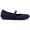 DREAM PAIRS Women’s Mary Jane Ballet Flat Shoes Dressy Foldable Knit Flats with Arch Support Comfortable for Casual Work Office(Navy)