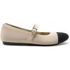 DREAM PAIRS Women’s Mary Jane Ballet Flat Shoes Dressy Foldable Knit Flats with Arch Support Comfortable for Casual Work Office(Nude/Black)