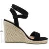 DREAM PAIRS Womens Open Toe Espadrilles Dressy Platform Sandals Buckle Ankle Strap Stylish Wedges Sandals(Black/Suede)