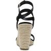 DREAM PAIRS Womens Open Toe Espadrilles Dressy Platform Sandals Buckle Ankle Strap Stylish Wedges Sandals(Black/Suede)