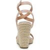 DREAM PAIRS Womens Open Toe Espadrilles Dressy Platform Sandals Buckle Ankle Strap Stylish Wedges Sandals(Nude/Suede)