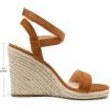 DREAM PAIRS Womens Open Toe Espadrilles Dressy Platform Sandals Buckle Ankle Strap Stylish Wedges Sandals(Tan/Suede)